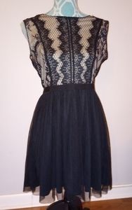Xhilaration Mini dress, cream and black lace size medium, comfortable fit.